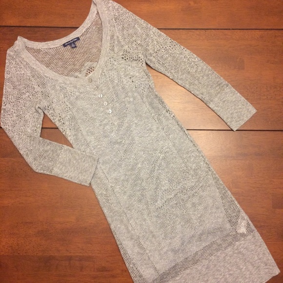American Eagle Outfitters Dresses & Skirts - Crochet American Eagle long sleeve dress size sm